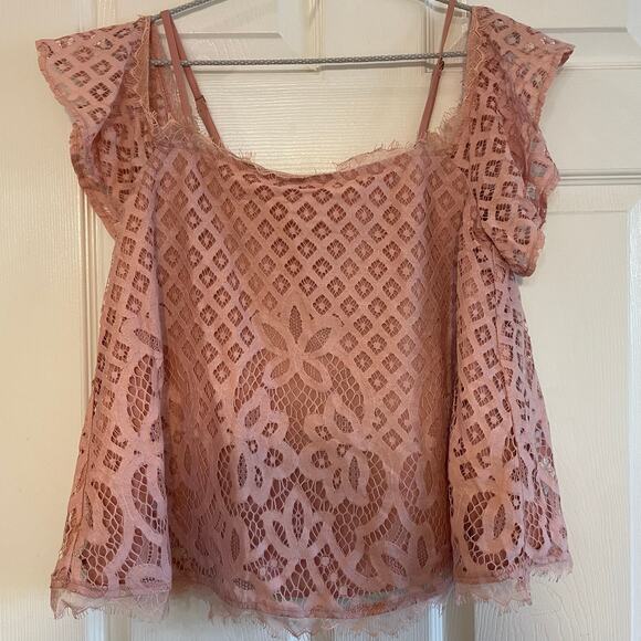 NWT GREYLIN Tremaine Off The Shoulder Short Sleeve Top Sz M Blush - Picture 1 of 12